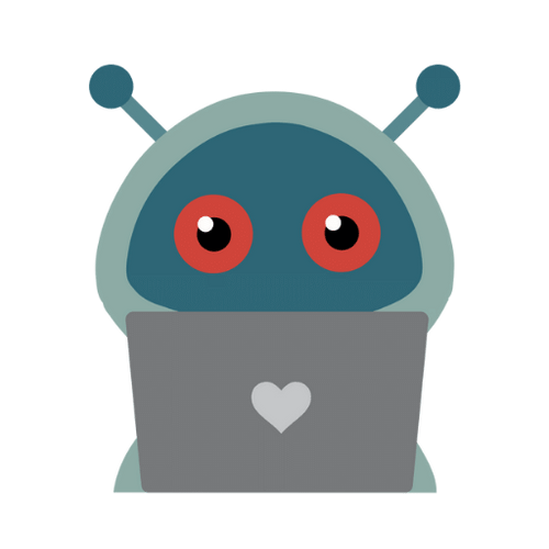 robot alien at computer emoji